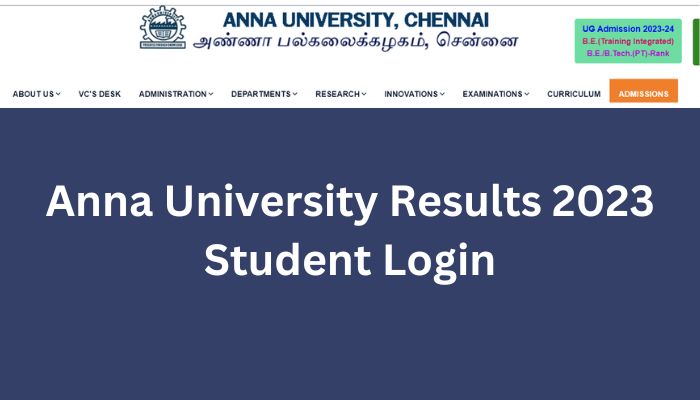 Anna University Results 2023 Student Login
