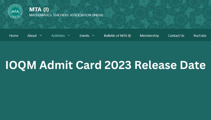 IOQM Admit Card 2023 Release Date