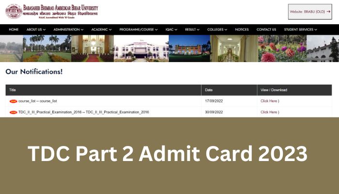 TDC Part 2 Admit Card 2023