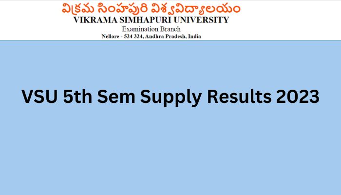 VSU 5th Sem Supply Results 2023