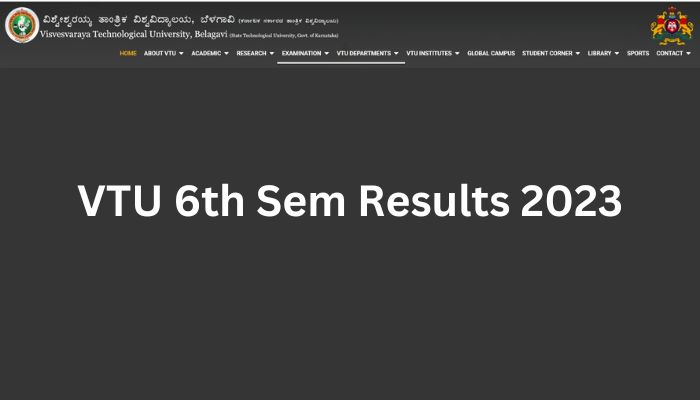 VTU 6th Sem Results 2023