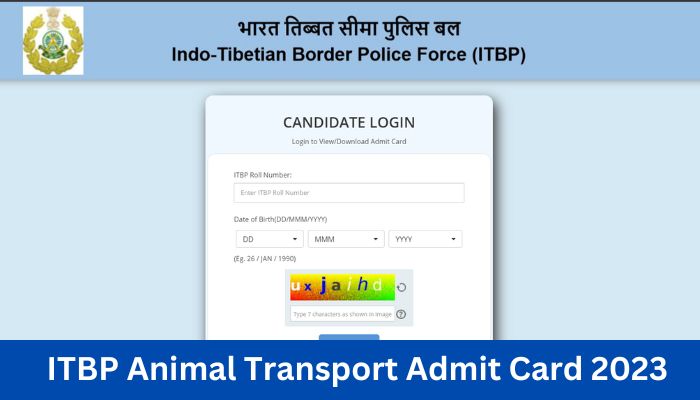 ITBP Animal Transport Admit Card 2023