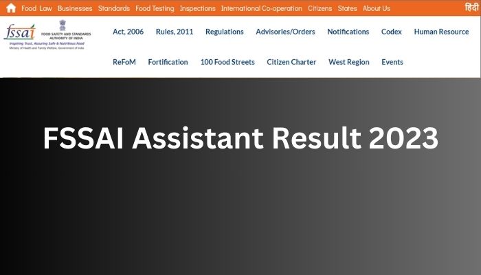FSSAI Assistant Result 2023
