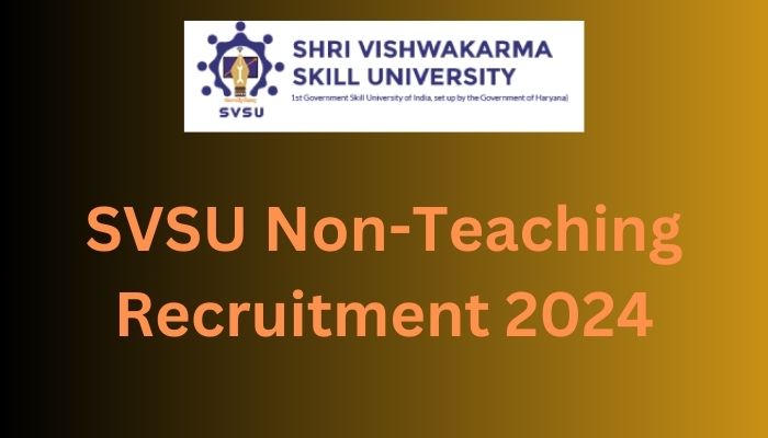 SVSU Non-Teaching Recruitment 2024