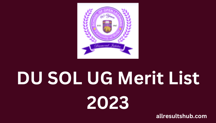 DU SOL UG Merit List 2023
