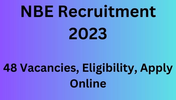 NBE Recruitment 2023
