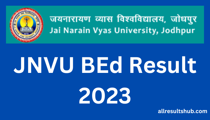 JNVU BEd Result 2023