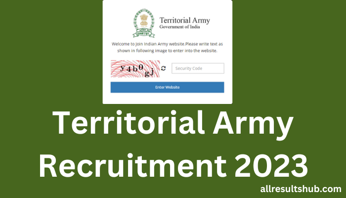Territorial Army Recruitment 2023
